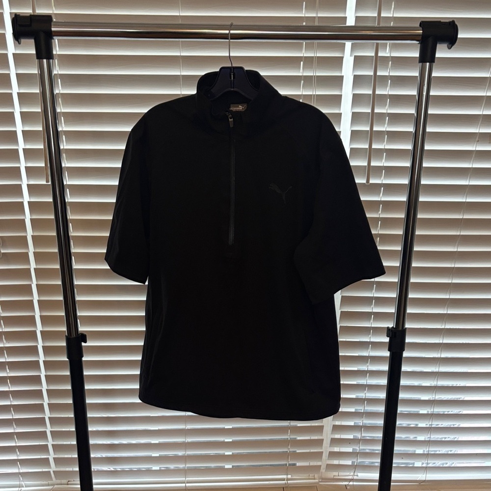 Puma Black Pullover/ Rain shirt with Half-Zip Black medium